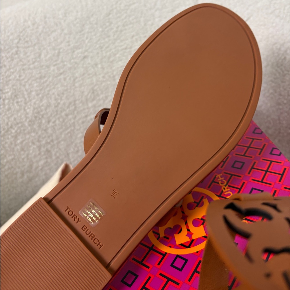 Tory Burch Tan Leather Sandals Size 10.5 - Picture 5 of 5